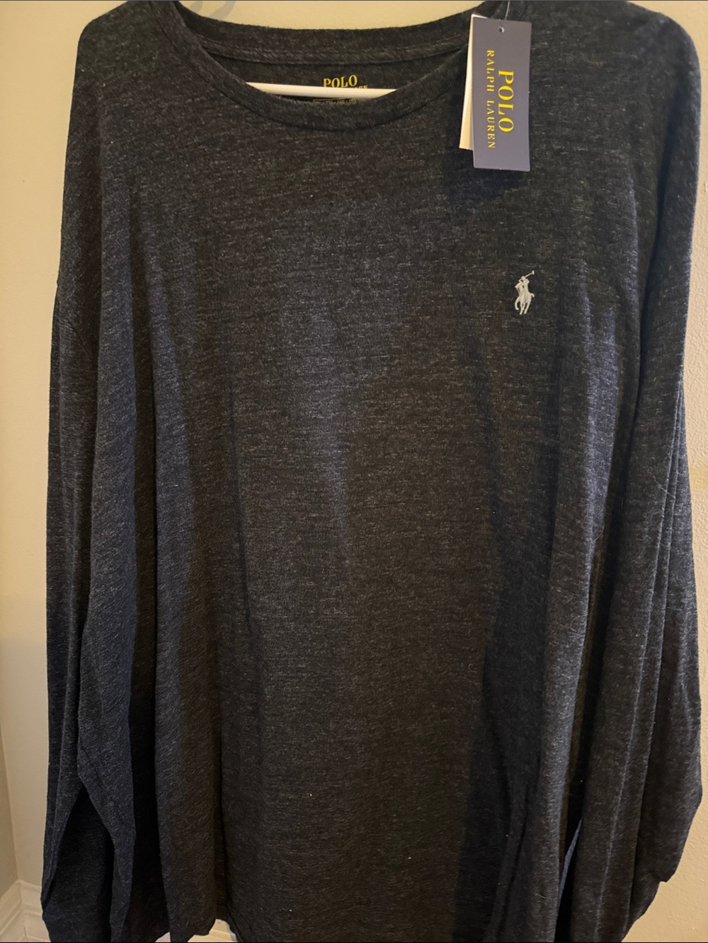 Polo by Ralph Lauren Heather Charcoal Long-Sleeve Shirt NWT